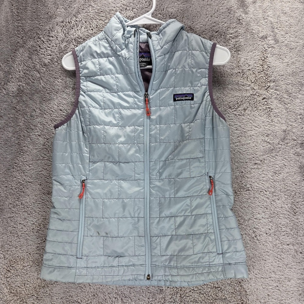 Patagonia Vest Womens Small Blue Nano Puff PrimaLoft Quilted Zip Puffer